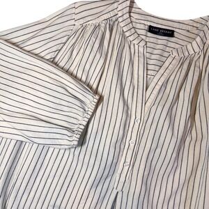 Lane Bryant Plus Size 100% Cotton Striped Peasant Boho Popover‎ Tunic Size 18/20